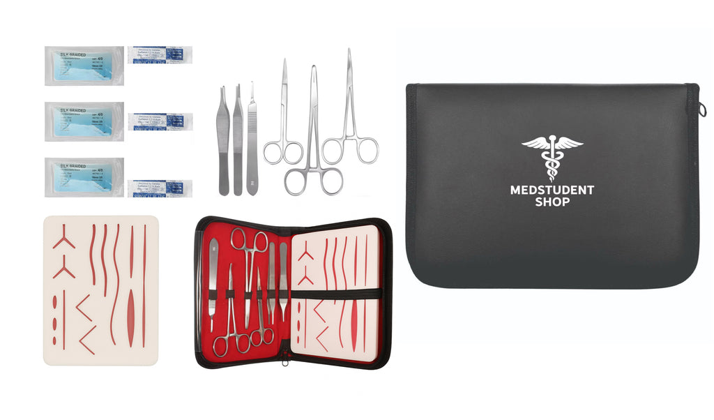 Chirurgisches Nahtset – inkl. Silikon-Übungspad & Instrumente