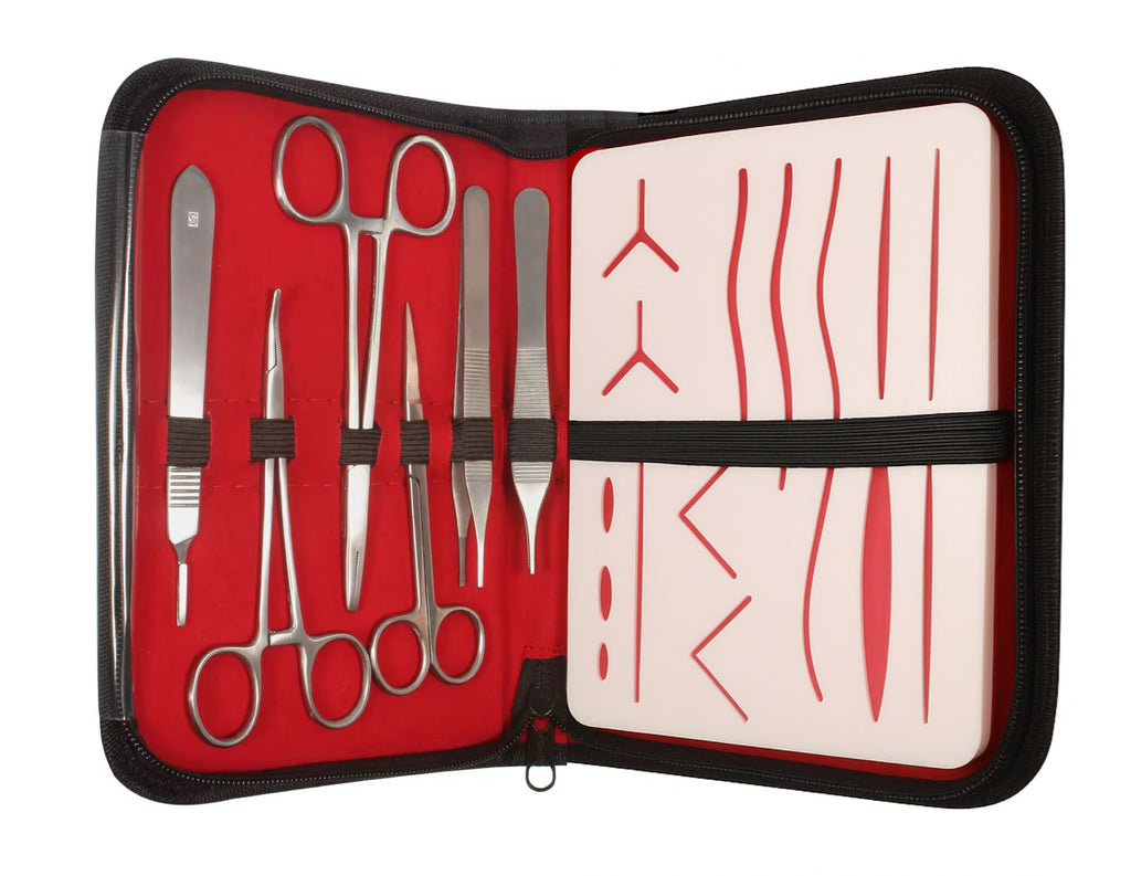 Chirurgisches Nahtset – inkl. Silikon-Übungspad & Instrumente