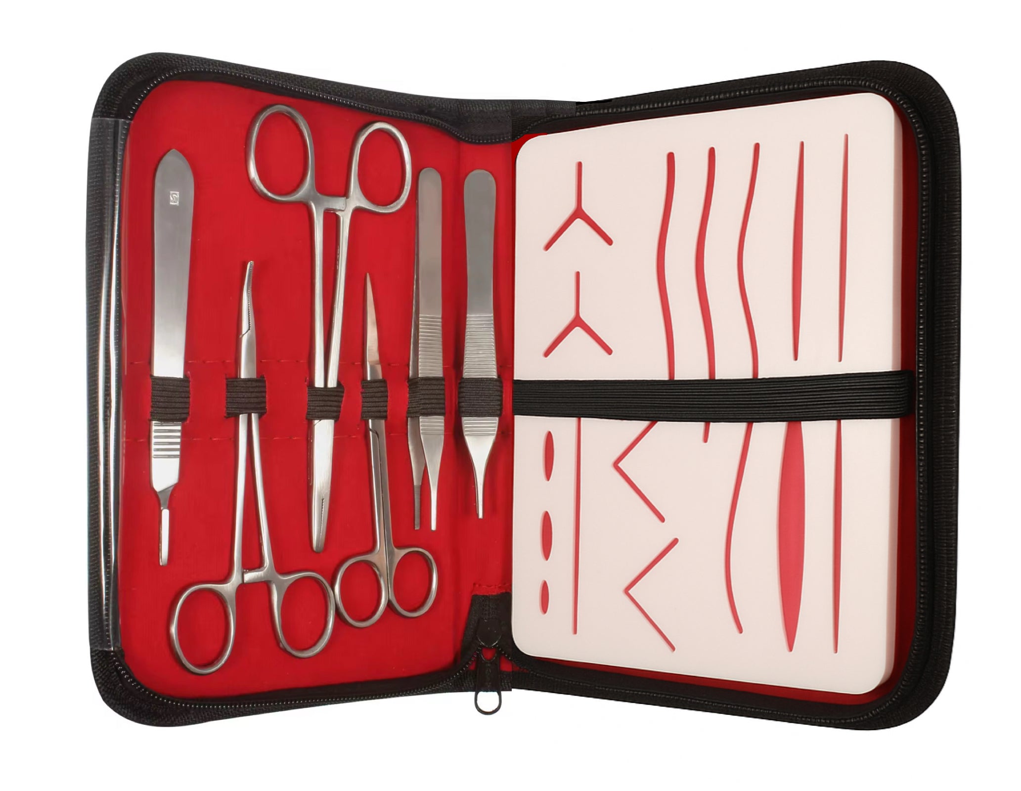 Chirurgisches Nahtset – inkl. Silikon-Übungspad & Instrumente