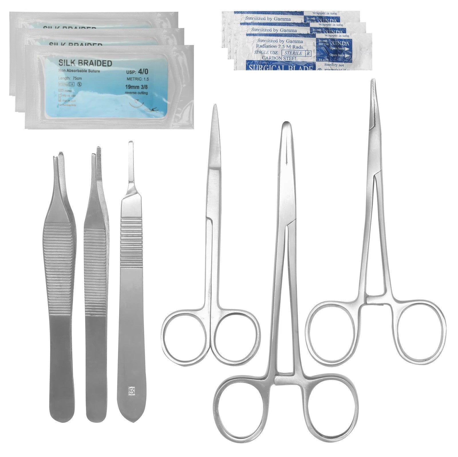 Chirurgisches Nahtset – inkl. Silikon-Übungspad & Instrumente